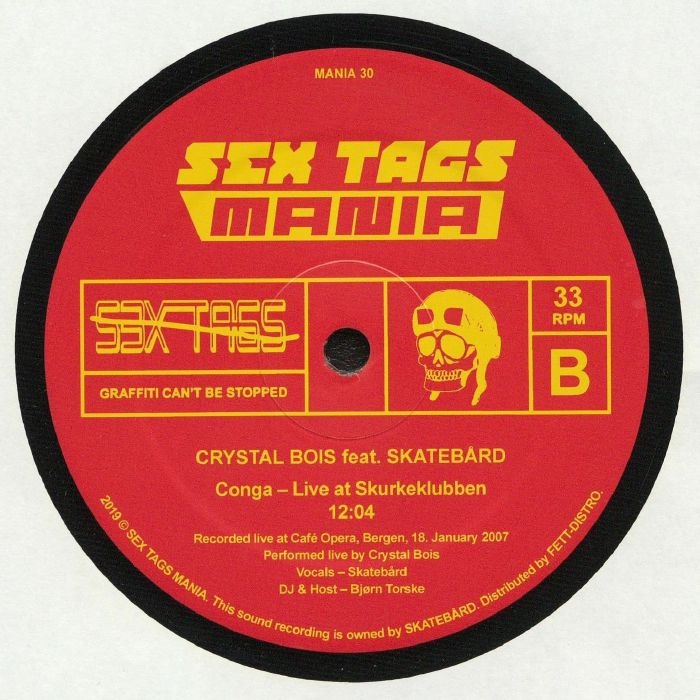 ( MANIA 30 ) SKATEBARD / CRYSTAL BOIS - Conga (12") Sex Tags Mania Norway