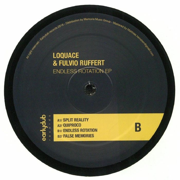 ( EDRV 007 ) LOQUACE / FULVIO RUFFERT - Endless Rotation EP (12") - Earlydub