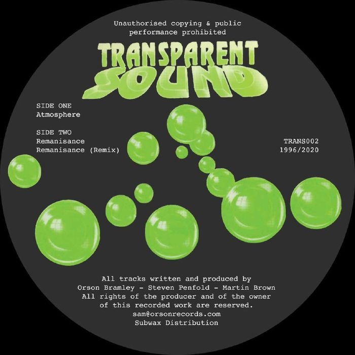 ( TRANS 002 ) TRANSPARENT SOUND - Atmosphere (reissue) (12") Transparent Sound