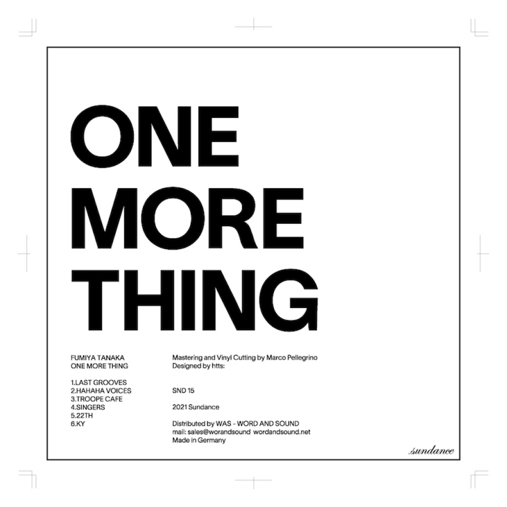 ( SND 015 ) FUMIYA TANAKA - One More Things ( 2XLP ) Sundance