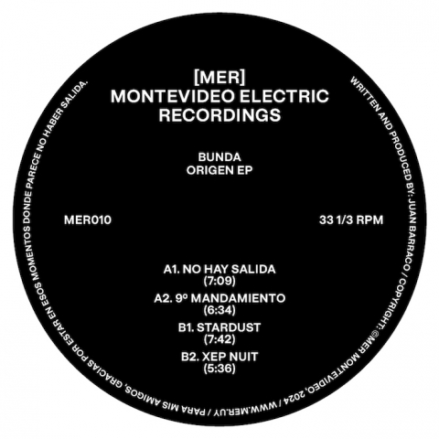 ( MER 010 ) BUNDA - Origen EP ( 12" ) Montevideo Electronic Recordings